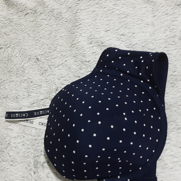 CACIQUE Size 46C Women's Navy Polka Dot Bra - Picture 6 of 10